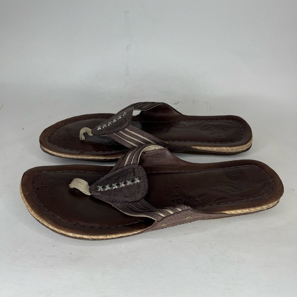 Merrell Lucca Espresso Women Brown Leather Thong sz 9 Womens Sandals Flip Flop - Picture 3 of 13